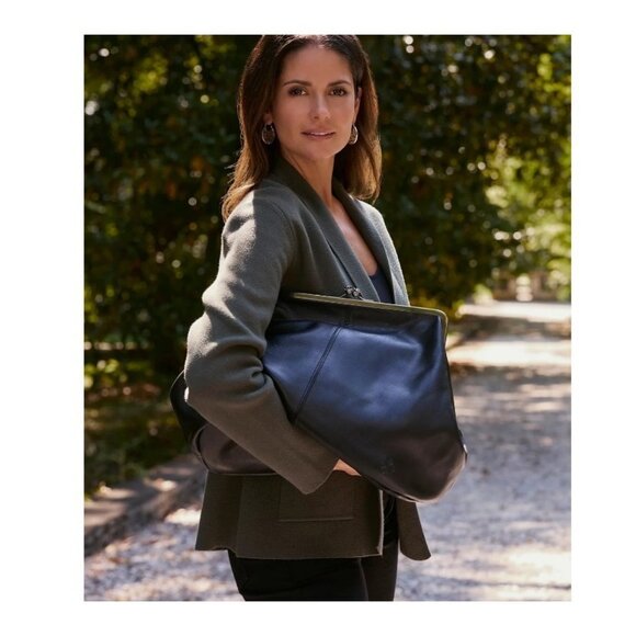 PATRICIA NASH Serafina leather large clutch crossbody + Dust bag - Black - Picture 14 of 16